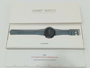 スマートウォッチ グレー丸形 iPhone/Android対応Bluetooth通話機能付き HDタッチスクリーンsmart watch for man SNS/SMS情報通知G37 A27