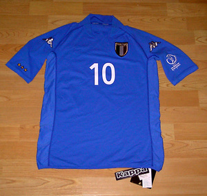 02W杯 イタリア(H)#10 TOTTI トッティ 半袖 KAPPA正規 2002 WorldCup仕様 XL