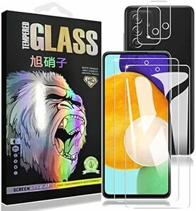 【4枚セット- AGC旭硝子 - 高 品質】 対応 Galaxy A52 5G SC-53B フィルム 【2枚】+ レンズフィルム