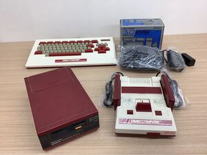 ◯営HM060-A7T100【埼玉発】Nintendo FAMILY COMPUTER本体+アクセサリーまとめ4点 ディスクドライブ キーボード 3Dシステム 動作未確認