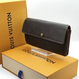 1円 Louis Vuitton ルイヴィトン 長財布　ポシェット ポルトモネ クレディ　ポルトフォイユ サラ モノグラム PVC レザー M61725　ブラウン