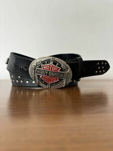 ビンテージ アメリカ製 Harley-Davidson ハーレーダビッドソン レザーベルトブラック 