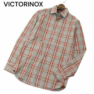 【新品 未使用】 VICTORINOX ビクトリノックス 通年 SLIM FIT ロゴ刺繍 長袖 チェック シャツ Sz.XS　メンズ　A4T01000_1#C