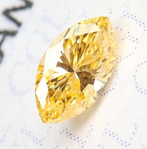 【１００円～】VS1！0.156ｃｔ 天然ダイヤ FANCY INTENSE ORANGY YELLOW（ナチュラルカラー）MQ