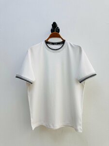 Loro Piana　ロロピアーナ メンズ 半袖Tシャツ 丸首 トップス Mサイズ　ホワイト カットソー クルーネック 紳士服 夏物 無地 コットン