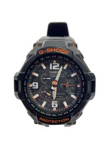 CASIO◆ソーラー腕時計・G-SHOCK/アナログ/BLK/BLK//