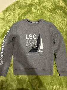 美品 LACOSTE フリース スウェット FR3 US S サイズ グレー 袖プリ有り sailing club