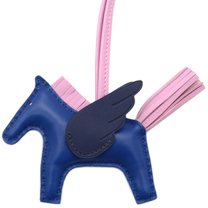エルメス バッグチャーム ロデオ ブルーフランス×モーヴシルベストル×ブルーサフィール アニューミロ Z刻印（2021年製） 青 ピンク