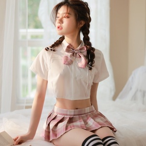 コスプレ衣装 可愛いランジェリー 少女 学生制服「トップス・ミニスカート４点セット」チアダン ベビードール OR179C