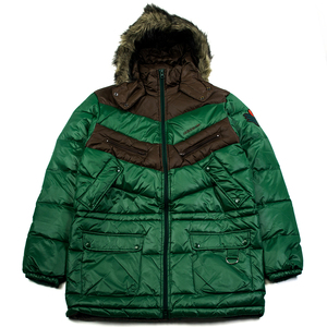 国内正規 新品未使用 ADIDAS ORIGINALS COLOR BLOCK FUR DOWN JACKET アディカラーブロック ファー ダウン ジャケット コート M