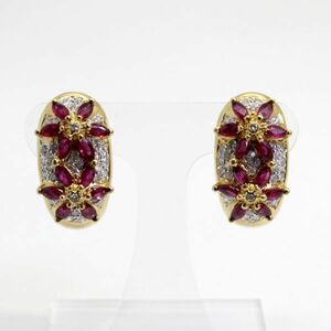 ◎中古美品◎１８金　ルビー　2.30ｃｔ　ダイヤ　0.70ｃｔ　ピアス