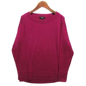 セオリー Theory オーバーサイズ ボートネック セーター ウール ハイゲージ 長袖 ニット REFINE OVERSIZED. BOATNECK パープル S 超美品