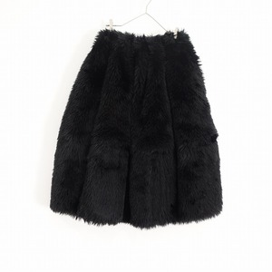 【未使用/2023/定価10.7万】コムデギャルソン COMME des GARCONS *フェイクファースカート*S黒ブラック(sk33-2412-279)【01A52】