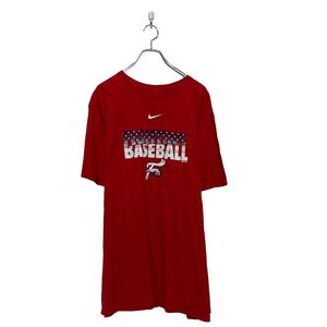 NIKE 半袖 プリント Tシャツ ナイキ 3XL レッド ビックサイズ クルーネック 古着卸 アメリカ仕入 a606-6655