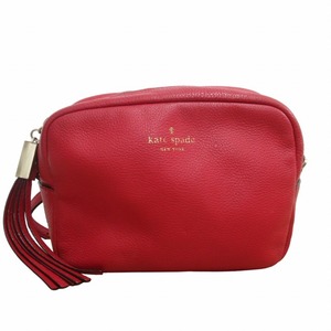 ケイトスペード KATE SPADE レザーショルダーバッグ 斜め掛け クロスボディー メタルチャーム 赤 レッド 0509 ■GY14 レディース