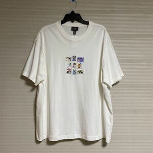 新品 正規品 H&M メンズ Tシャツ 切手プリント 白 XL 綿100%