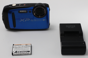 4719- 富士 フジ FUJIFILM デジタルカメラ XP90 ブルー 防水 並品