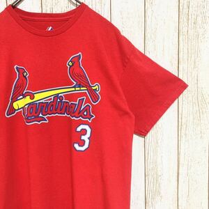 Majestic マジェスティック MLB St.Louis Cardinals セントルイス・カージナルス ベルトラン プリント Tシャツ L メジャーリーグ USA古着