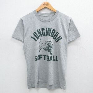 【30%OFF】S/古着 半袖 ビンテージ Tシャツ メンズ 90s ソフトボール LONGWOOD クルーネック 白 ホワイト 24aug09 中古 3OF