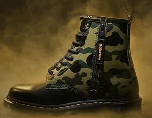 24cm Dr. Martens x A BATHING APE 1460 BAPE CAMO ZIP 8 ホール ブーツ