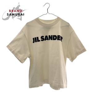 美品 JIL SANDER ジルサンダー サイズS ホワイト コットン 半袖Ｔシャツ クルーネック レディース 411205