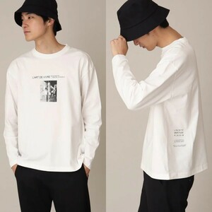 THE SHOP TK/タケオキクチ ParisフォトロゴプリントロンT 長袖シャツ/カットソー/プルオーバー ホワイト Lサイズ PPFM/BEAMS/ROTAR