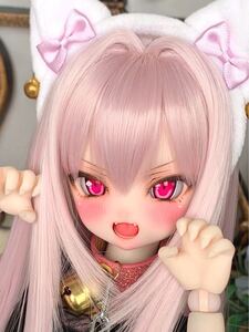 ＊luceluce＊ DDH-27 セミホワイト肌 ソフビ盛りカスタムヘッド＋舌パーツ2種類＋アイ2種 ソフビ盛りのため難あり