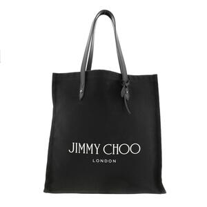 【お値下げ品】【中古】JIMMY CHOO ジミーチュー バッグ トートバッグ Black キャンバス ロゴ トートバッグ