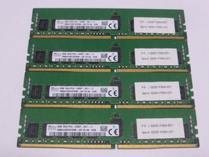 メモリ サーバーパソコン用 SK hynix DDR4-2400 (PC4-19200) ECC Registered 8GBx4枚 合計32GB 起動確認済です HMA41GR7AFR4N-UH④