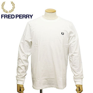 FRED PERRY (フレッドペリー) M8700 LONG SLEEVE CREW NECK T-SHIRT 長袖 クルーネック Tシャツ FP539 SNOW WHITE XL