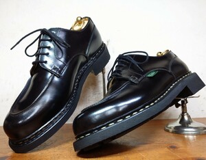 【試し履きのみ/コードバン】FRANCE製 Paraboot/パラブーツ シャンボード Uチップ UK6 25cm相応 ツリー付 送料無料 ブラック 黒/alden