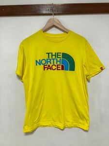 ま1394 THE NORTH FACE ノースフェイス メッシュ半袖Tシャツ L イエロー ドライ 速乾 アウトドア キャンプ