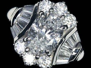 ZM12153SS【1円～】新品【RK宝石】《Diamond》極上ダイヤモンド 特大1.012ct!! 極上脇石ダイヤモンド Pt900 超高級リング ダイヤ