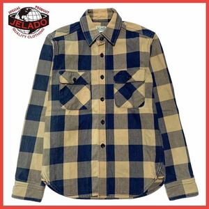 JELADO ジェラード Worker Shirt ブロック バッファロー チェック 総柄 フランネル ヘビーネル ワーク シャツ ジャケット 長袖 14 コットン