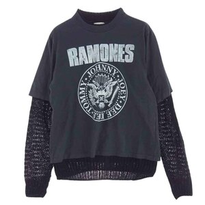 UNDERCOVER アンダーカバー UP2C1904 リバーシブル Tシャツドッキング RANONES PO ニット カットソー 長袖 グレー系 2【中古】