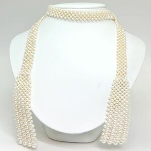 《本真珠ロングネックレス》A 95.0g 約90.5cm pearl パール necklace jewelry DC0/DE0