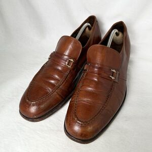 FLORSHEIM レザー ローファー 9E 27cm ブラウン スリッポン シューズ フローシャイム 90s 00s オールド ビンテージ