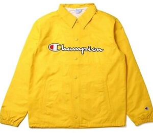 ◆新品◆ 定価11880円!! Champion チャンピオン 撥水加工!! コーチジャケット ウインドブレーカー 黄 イエロー メンズ Lサイズ