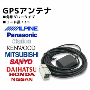 CN-HDS625D 置き型 GPS アンテナ GT5 高感度 高受信 補修 交換 ナビ載せ替え 後付け 角形 四角 グレー カプラー 汎用 マグネット