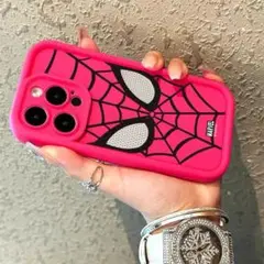 トレンドのヴェノム・スパイダーマンiPhone15　ケース　ソフトケース　赤色