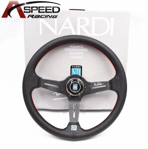 ★激レア★NARDI★ステアリング スポーツステアリングホイール 高品質 車ハンドル PVCレザー 340mm 14インチ レース ドリフト ステアリング