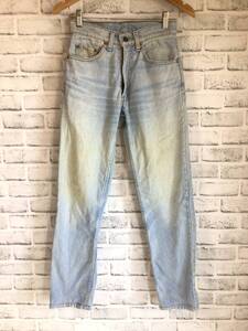 X618 Levi’s/リーバイス　デニムパンツ　PCL-441P レディース　W28 ストレート　ダメージ　80s シンプル　革パッチなし　古着/現状品