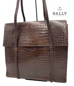 BALLY バリー　トートバッグ　クロコダイル　本革　超高級　お洒落　ブランド