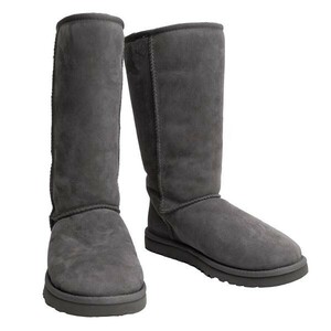 アグUGG ムートンロングブーツ グレー24cm