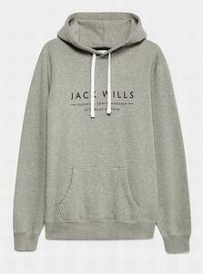 ジャック ウィルス Jack Wills メンズ トップス パーカー　グレー【Batsford Wills Popover Hoodie】