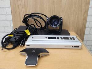 ① H R61218 POLYCOM ポリコム RealPresence Group500 P001 テレビ会議システム MPTZ-11カメラ マイク リモコン ケーブル付属