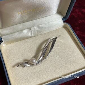 SV SILVER シルバー 美品MIKIMOTO ミキモト パール ブローチ アクセサリー