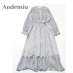 美品✨️Andemiu キカストライプスタンドワンピース