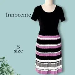 イノセント Innocente ニットワンピース ひざ丈 プリーツ