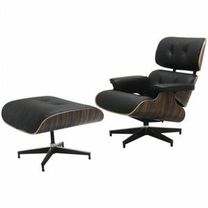 イームズ ラウンジチェア 本皮仕様 オットマン　ブラック×エボニー sofa ソファ ソファー eames パーソナルチェア